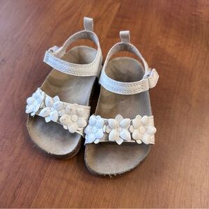 carters white flower girls sandals- size 6 toddler